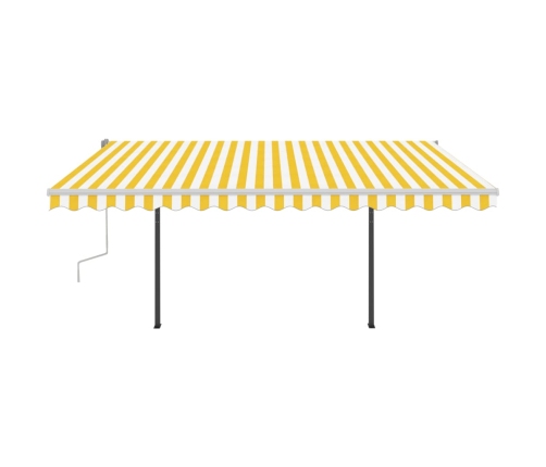 Toldo manual retráctil con LED amarillo y blanco 4x3,5 m