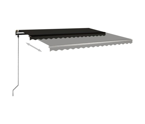 Toldo retráctil automático con postes gris antracita 4x3,5 m