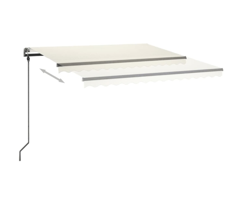 Toldo automático con LED y sensor de viento color crema 4x3,5 m