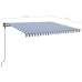 Toldo manual retráctil con LED azul y blanco 4,5x3,5 m