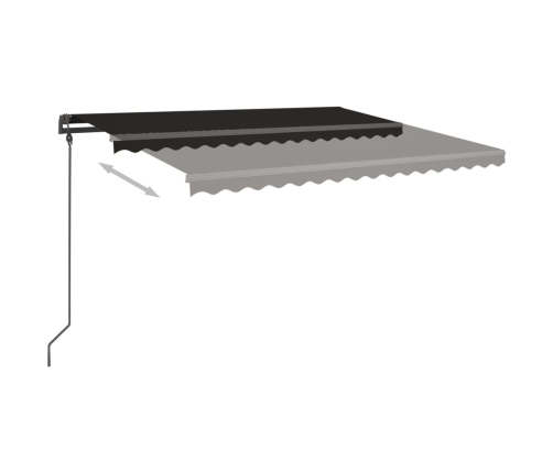 Toldo manual retráctil con LED gris antracita 4,5x3,5 m