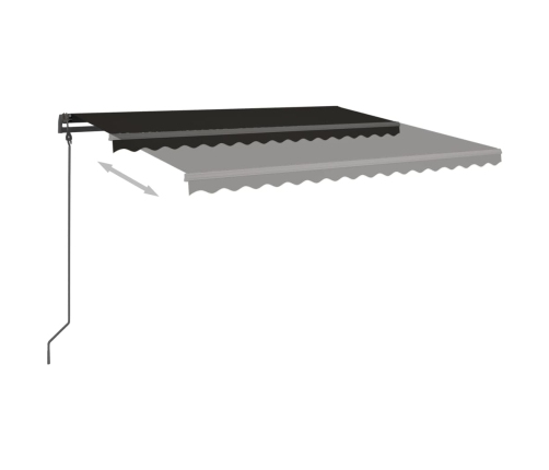 Toldo retráctil automático con postes gris antracita 4,5x3,5m