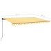 Toldo manual retráctil con luz LED amarillo y blanco 5x3,5 m