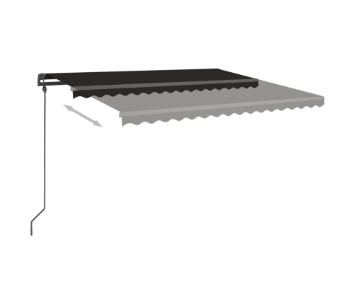 Toldo retráctil automático con postes gris antracita 5x3,5 m