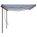 Toldo retráctil manual con luz LED azul y blanco 6x3,5 m