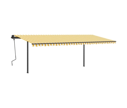 Toldo manual retráctil con LED amarillo y blanco 6x3,5 m