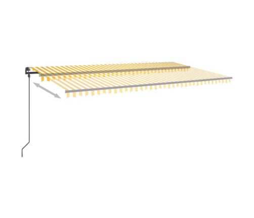 Toldo manual retráctil con LED amarillo y blanco 6x3,5 m