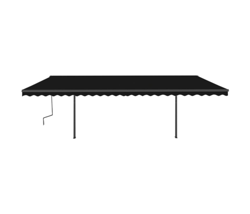 Toldo retráctil manual con luz LED gris antracita 6x3,5 m