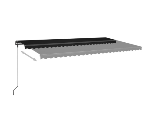 Toldo retráctil manual con luz LED gris antracita 6x3,5 m