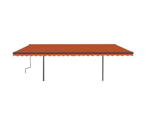 Toldo automático LED sensor de viento naranja marrón 6x3,5 m