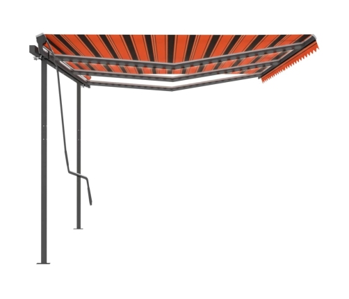 Toldo automático LED sensor de viento naranja marrón 6x3,5 m