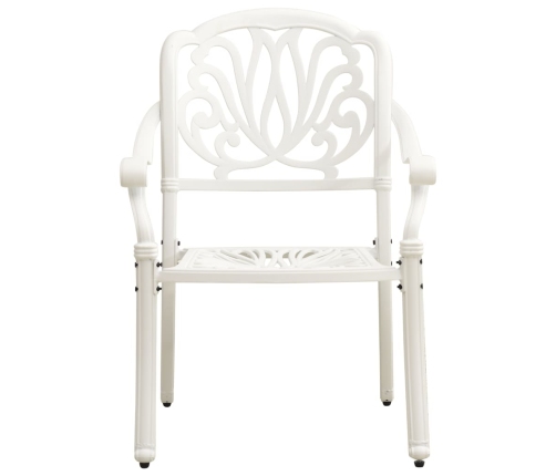 Mesa y sillas de bistró 3 piezas aluminio fundido blanco