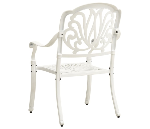 Mesa y sillas de bistró 3 piezas aluminio fundido blanco