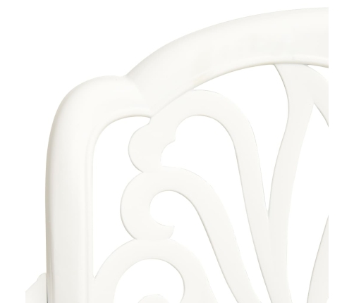 Mesa y sillas de bistró 3 piezas aluminio fundido blanco