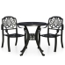 Mesa y sillas de bistró 3 piezas aluminio fundido negro
