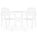 Mesa y sillas de bistró 3 piezas aluminio fundido blanco