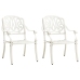 Mesa y sillas de bistró 3 piezas aluminio fundido blanco