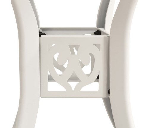 Mesa y sillas de bistró 3 piezas aluminio fundido blanco