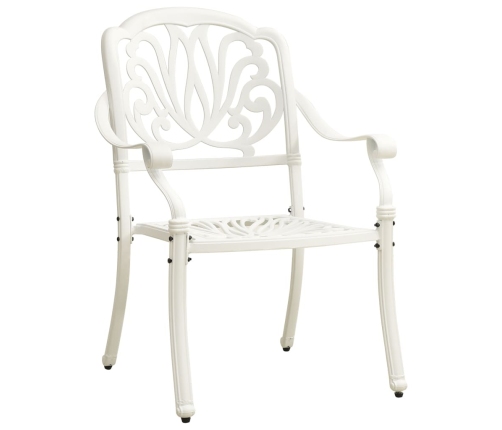 Mesa y sillas de bistró 3 piezas aluminio fundido blanco