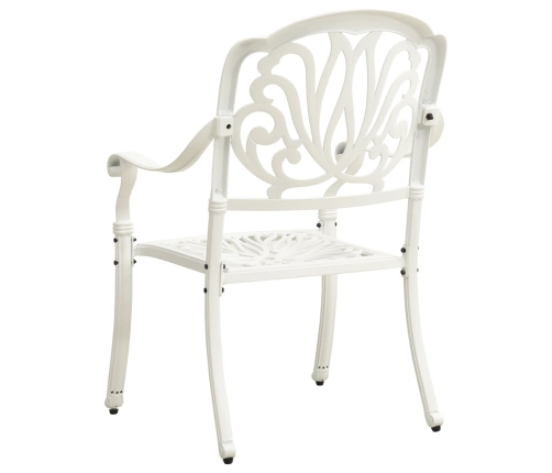 Mesa y sillas de bistró 3 piezas aluminio fundido blanco