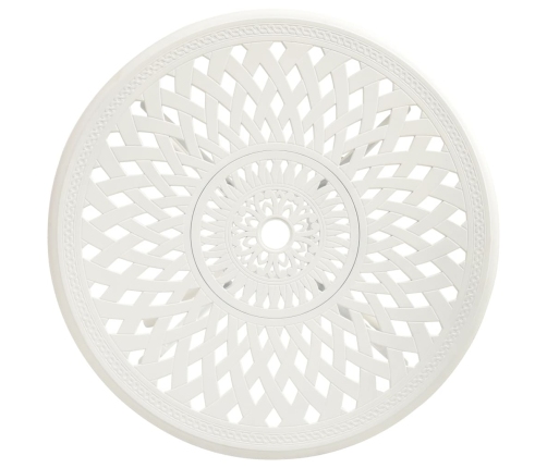 Mesa y sillas de bistró 3 piezas aluminio fundido blanco