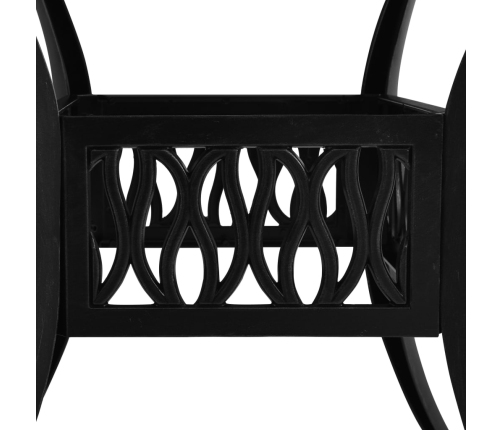 Mesa y sillas de bistró 3 piezas aluminio fundido negro