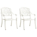 Mesa y sillas de bistró 3 piezas aluminio fundido blanco