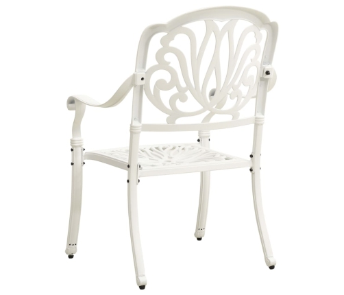 Mesa y sillas de bistró 3 piezas aluminio fundido blanco