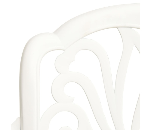 Mesa y sillas de bistró 3 piezas aluminio fundido blanco