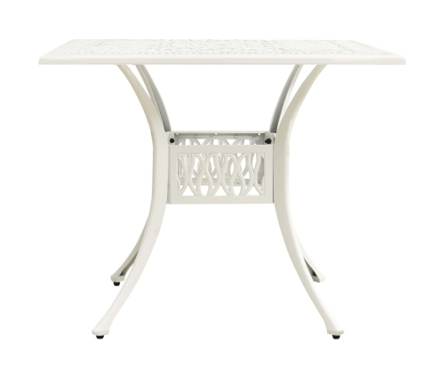 Mesa y sillas de bistró 3 piezas aluminio fundido blanco