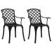 Mesa y sillas de bistró 3 piezas aluminio fundido negro