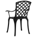 Mesa y sillas de bistró 3 piezas aluminio fundido negro