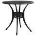 Mesa y sillas de bistró 3 piezas aluminio fundido negro
