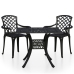 Mesa y sillas de bistró 3 piezas aluminio fundido negro