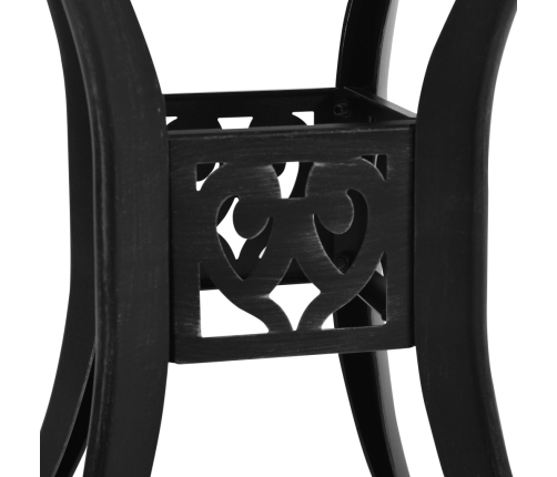 Mesa y sillas de bistró 5 piezas aluminio fundido negro