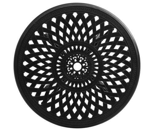 Mesa y sillas de bistró 5 piezas aluminio fundido negro