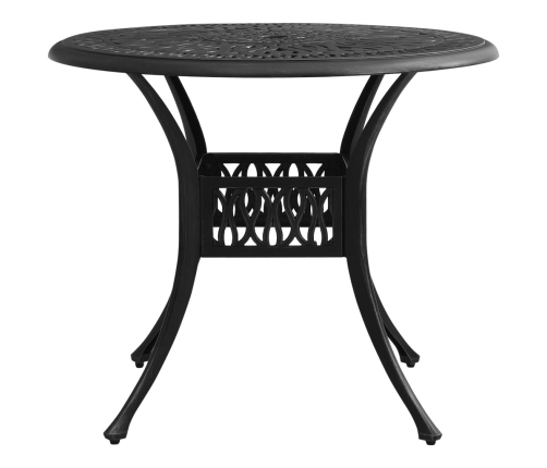 Mesa y sillas de bistró 5 piezas aluminio fundido negro