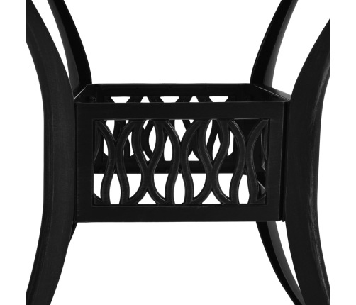 Mesa y sillas de bistró 5 piezas aluminio fundido negro
