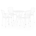 Mesa y sillas de bistró 5 piezas aluminio fundido blanco