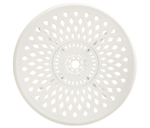 Mesa y sillas de bistró 5 piezas aluminio fundido blanco