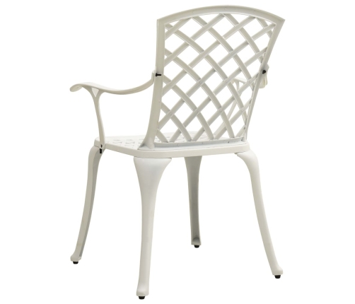 Mesa y sillas de bistró 5 piezas aluminio fundido blanco