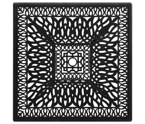 Mesa y sillas de bistró 5 piezas aluminio fundido negro