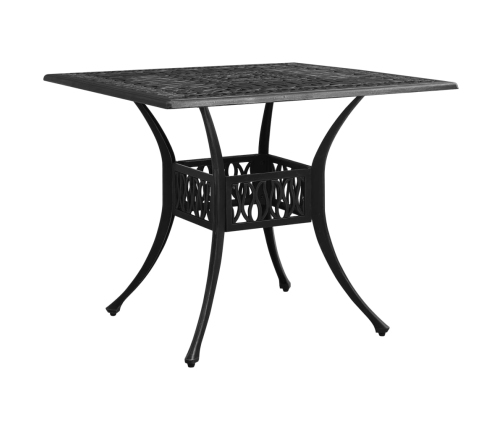 Mesa y sillas de bistró 5 piezas aluminio fundido negro