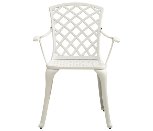 Mesa y sillas de bistró 5 piezas aluminio fundido blanco