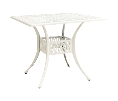 Mesa y sillas de bistró 5 piezas aluminio fundido blanco