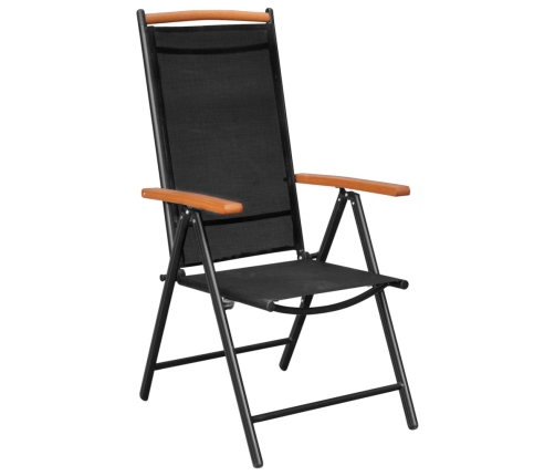 Juego de comedor de jardín 5 piezas aluminio negro