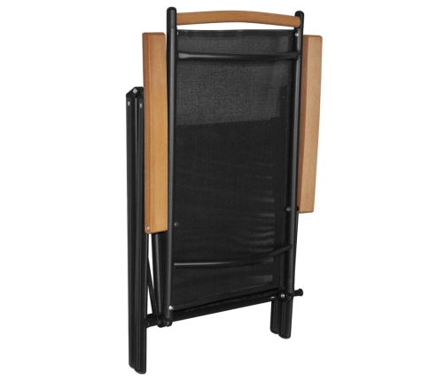 Juego de comedor de jardín 5 piezas aluminio negro