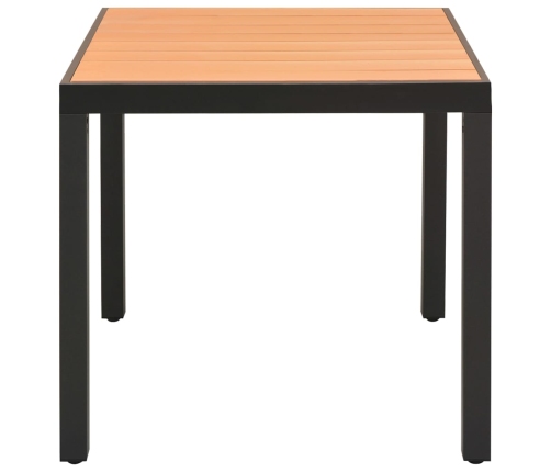 Juego de comedor de jardín 5 piezas aluminio negro