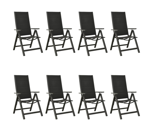Juego de comedor para jardín 9 piezas aluminio gris antracita