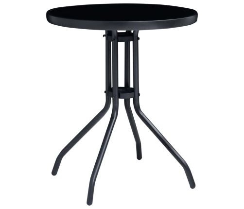 Juego de bistró de jardín 3 piezas negro y antracita